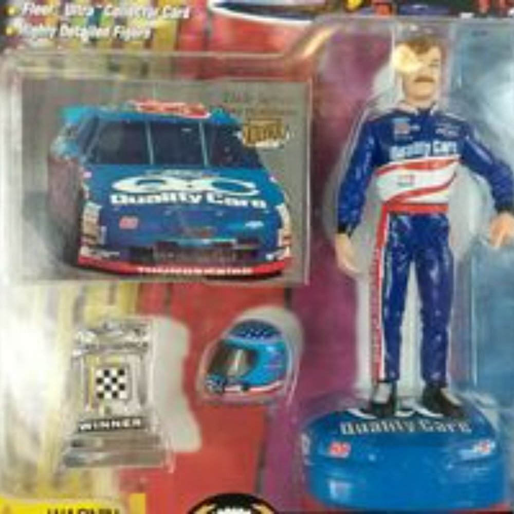 1997 DALE JARRETT Superstars Of Nascar Racing Figure Car/Card/Helmet/Trophy New